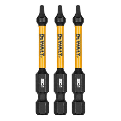 DeWalt DWAF2SQ1IR3  SQ1 FLEXTORQ 1/4 x 2.25in Impact Driver Bits, 3-Pack