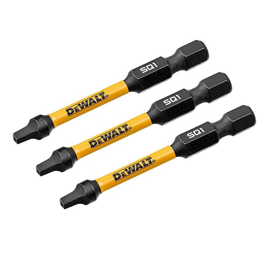 DeWalt DWAF2SQ1IR3  SQ1 FLEXTORQ 1/4 x 2.25in Impact Driver Bits, 3-Pack