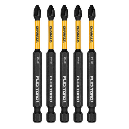 DeWalt DWAF3PH2IR5 PH2 FLEXTORQ  1/4 x 3-1/2in Impact Driver Bits, 5-Pack