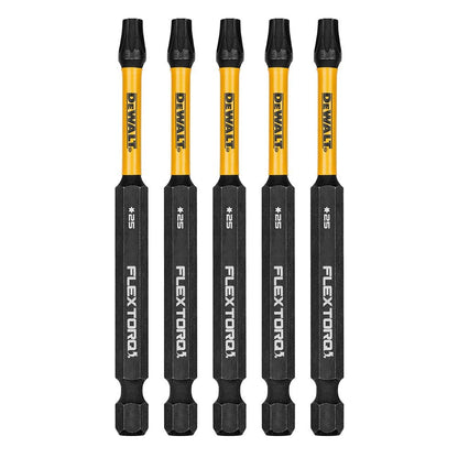 DeWalt DWAF3TX25IR5 T25 FLEXTORQ  1/4 x 3-1/2in Impact Driver Bits, 5-Pack