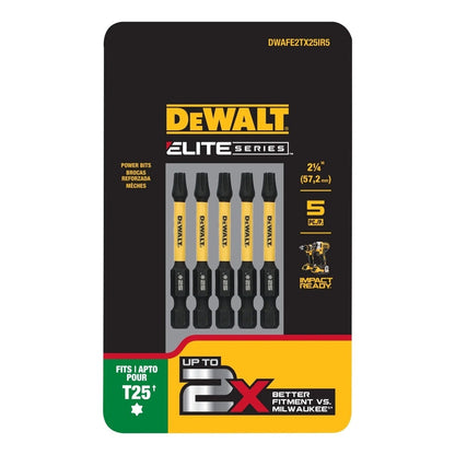 DeWalt DWAFE2TX25IR5 ELITE SERIES 1/4 in. x 2-1/4 in. T25 Torx Impact Driver Bits Set (5 Piece)