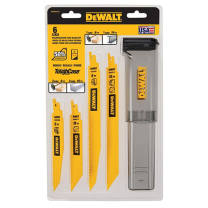 DeWalt DWAR6SETCS 6-Piece 1" Recip Saw Blade Kit