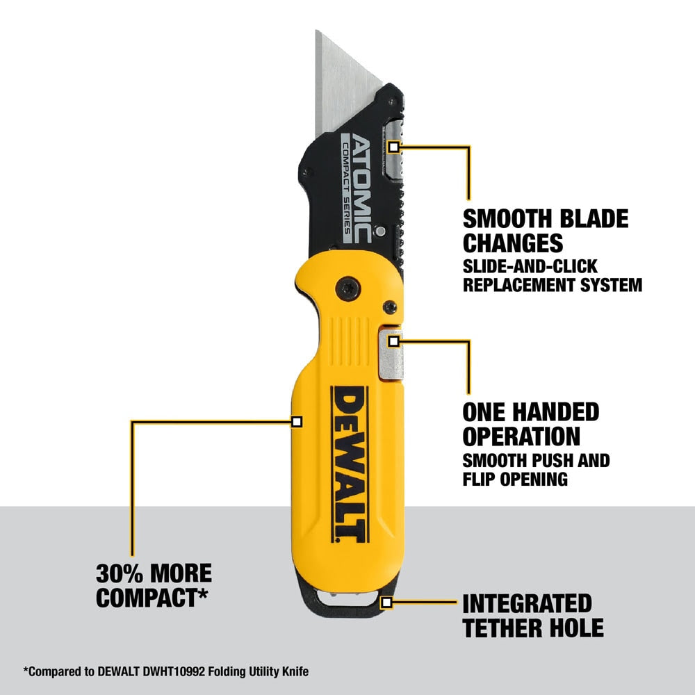 DeWalt DWHT10990 Atomic Compact Series Push and Flip Folding Utility Knife