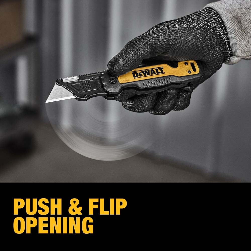DeWalt DWHT10992 Push and Flip Folding Utility Knife with Storage