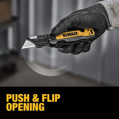 DeWalt DWHT10992 Push and Flip Folding Utility Knife with Storage
