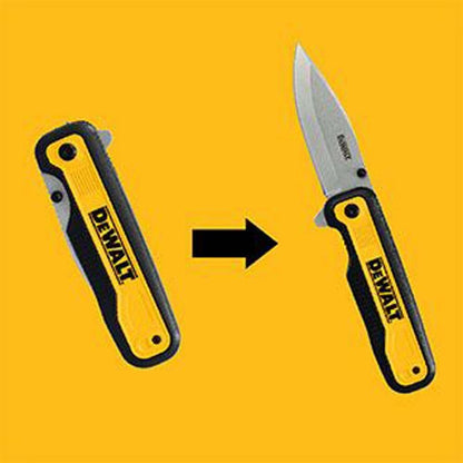 DeWalt DWHT10993 Drop Point Stainless Steel & Beveled Edge Blade Pocket Knife