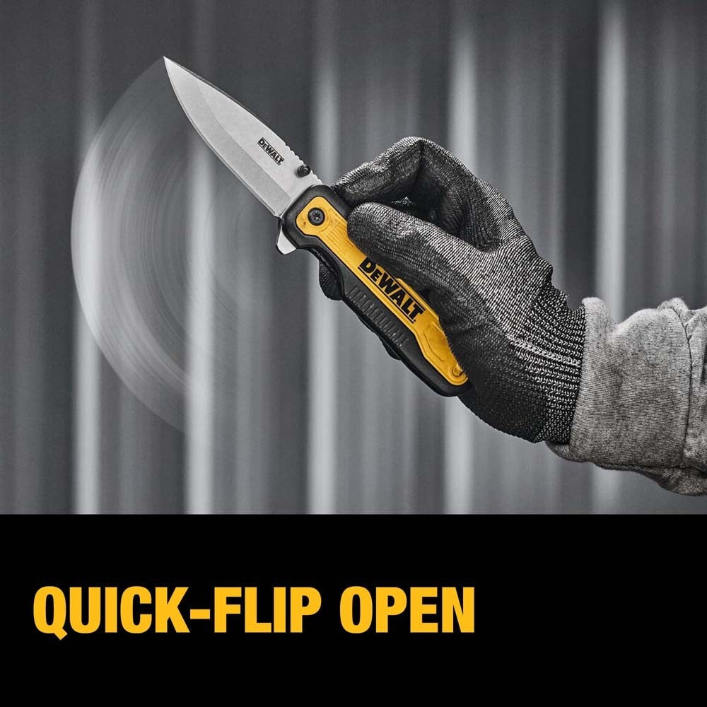 DeWalt DWHT10993 Drop Point Stainless Steel & Beveled Edge Blade Pocket Knife