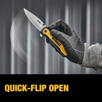 DeWalt DWHT10993 Drop Point Stainless Steel & Beveled Edge Blade Pocket Knife