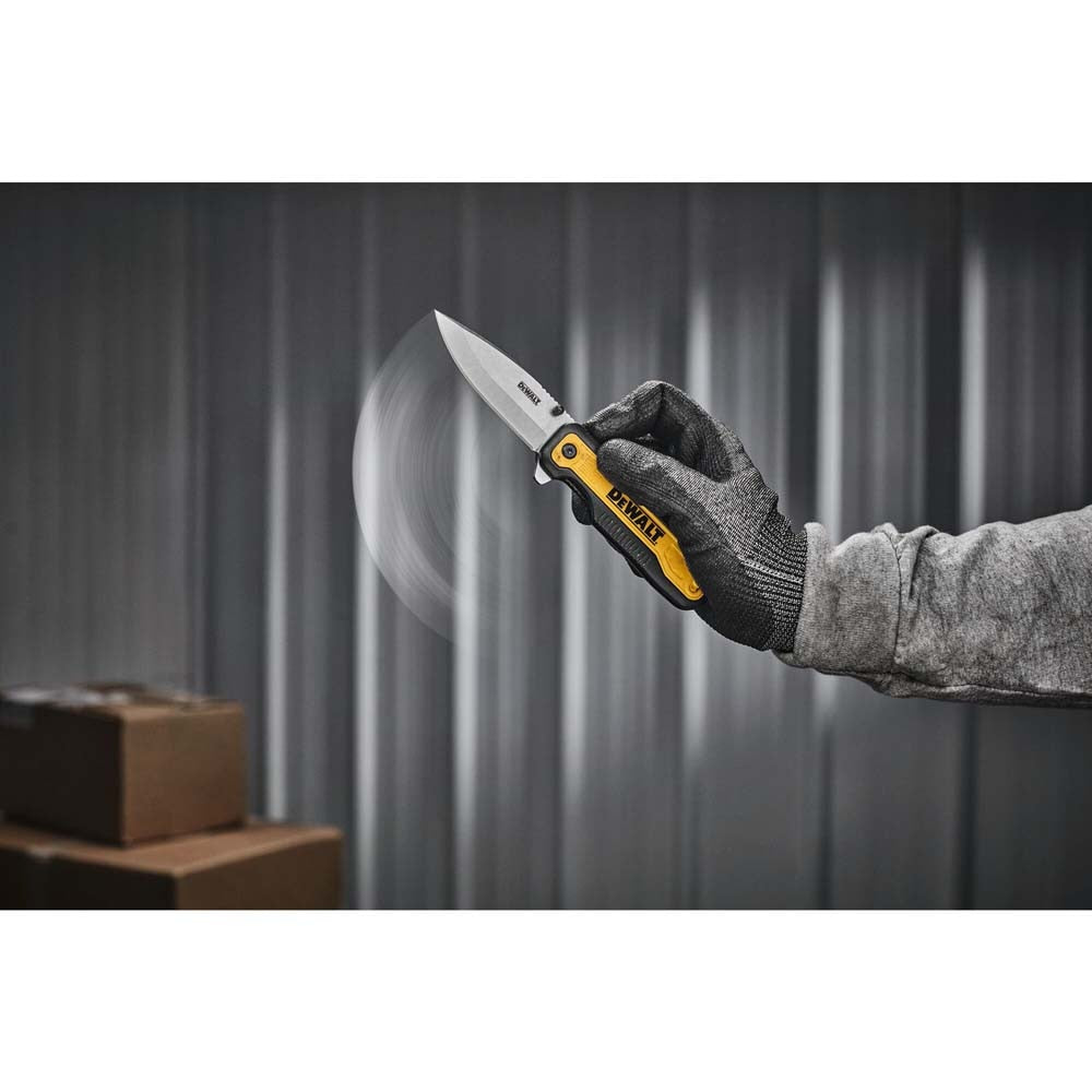 DeWalt DWHT10993 Drop Point Stainless Steel & Beveled Edge Blade Pocket Knife