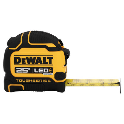 DeWalt DWHT35625S TOUGHSERIES 25' x 1-1/4"  LED lighted Tape Measure , Micro USB Port