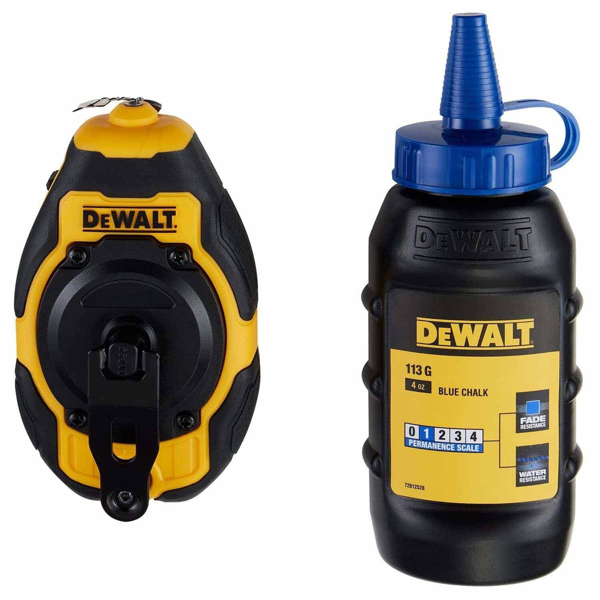 DeWalt DWHT48330BC Compact Chalk Reel Kit with 50 ft. String and Blue Chalk – Durable, Fast Rewind