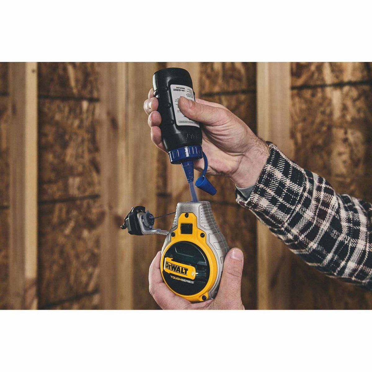 DeWalt DWHT48335RC TOUGHSERIES Chalk Reel Kit- 6:1 Gear System/Red Chalk for High-Visibility Marking