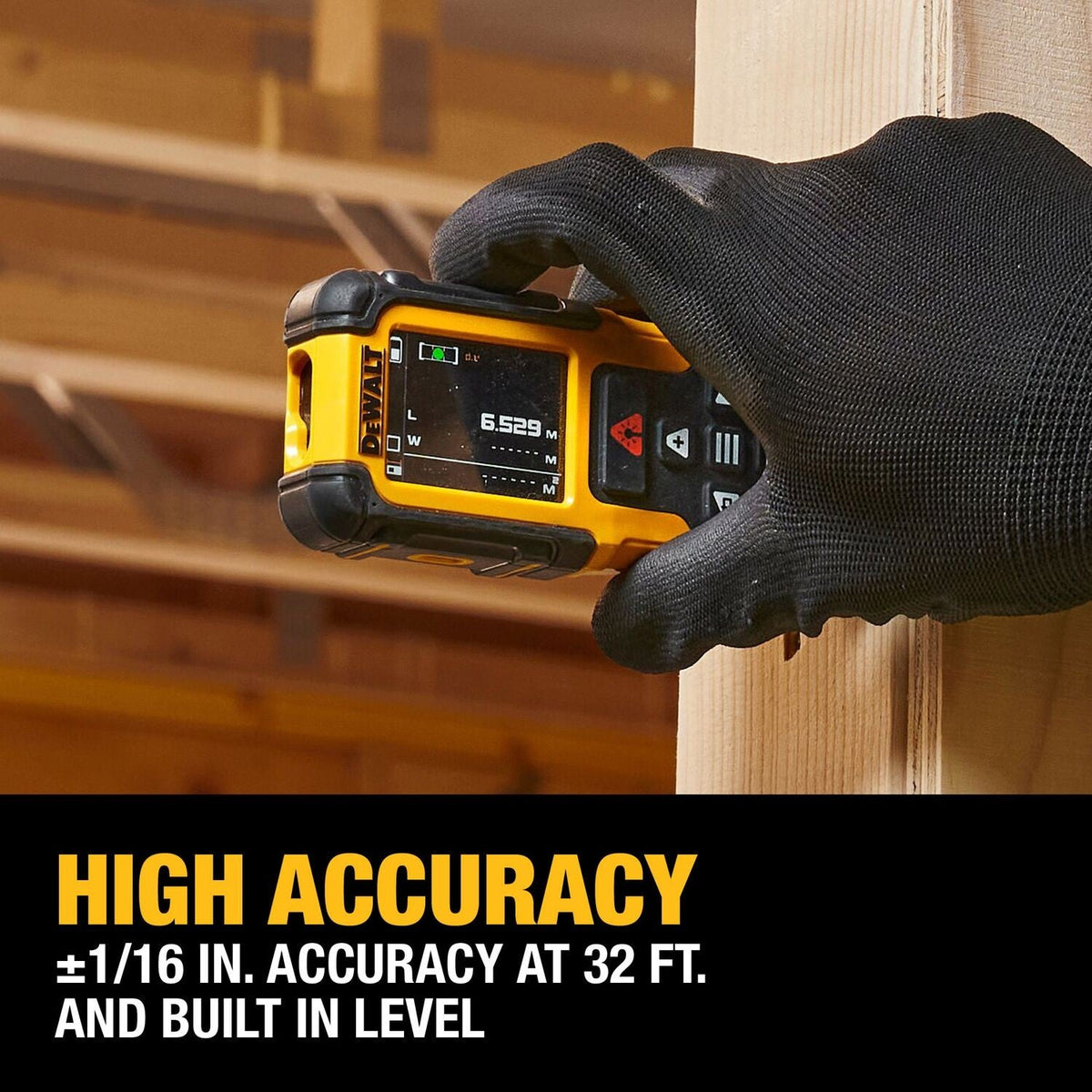 DeWalt DWHT78200 200 ft Lithium-Ion Laser Distance Measurer with Backlit Rotating Display and IP65 Rating