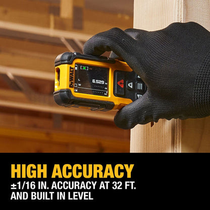 DeWalt DWHT78200 200 ft Lithium-Ion Laser Distance Measurer with Backlit Rotating Display and IP65 Rating