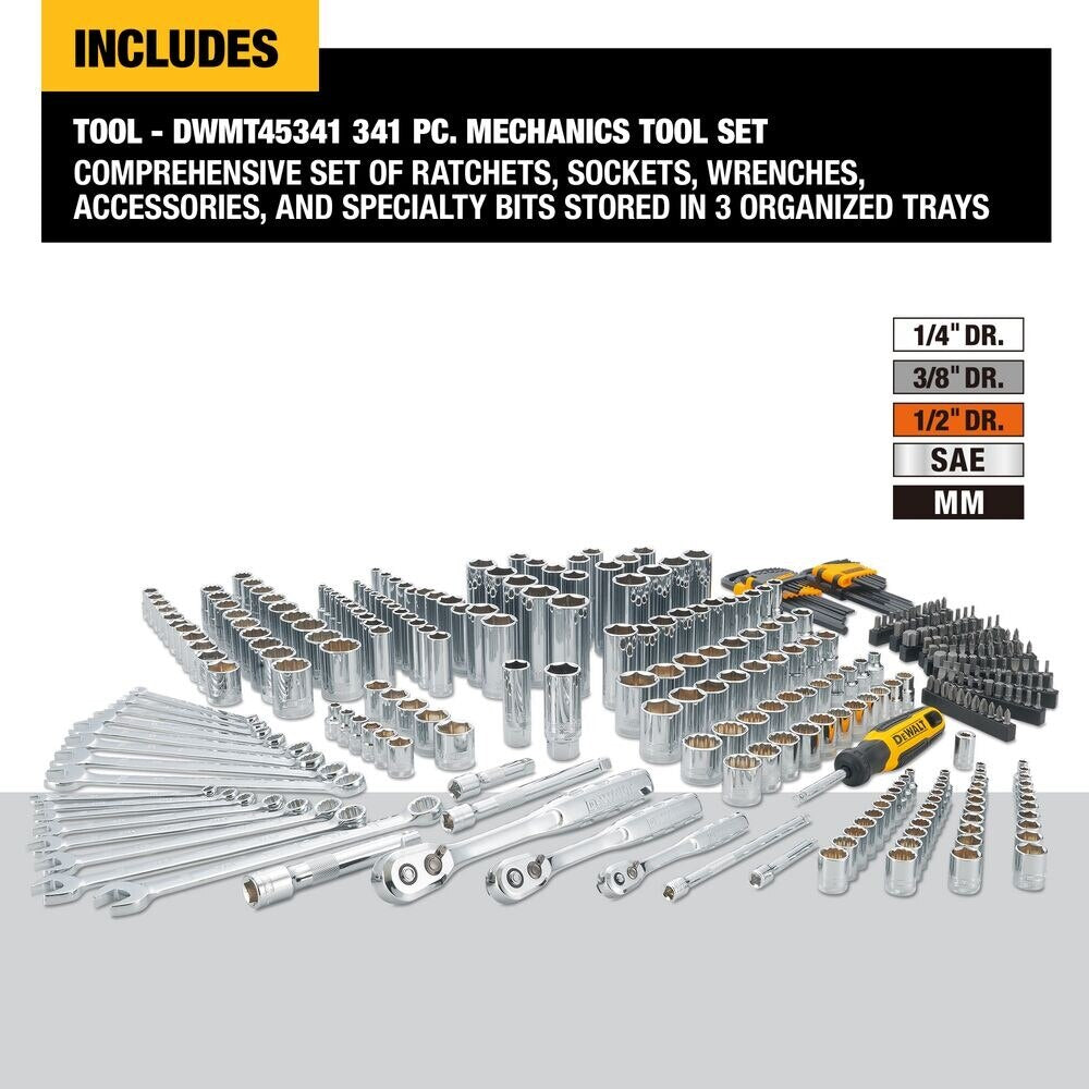 DeWalt DWMT45341 341 pc. Mechanics Tool Set