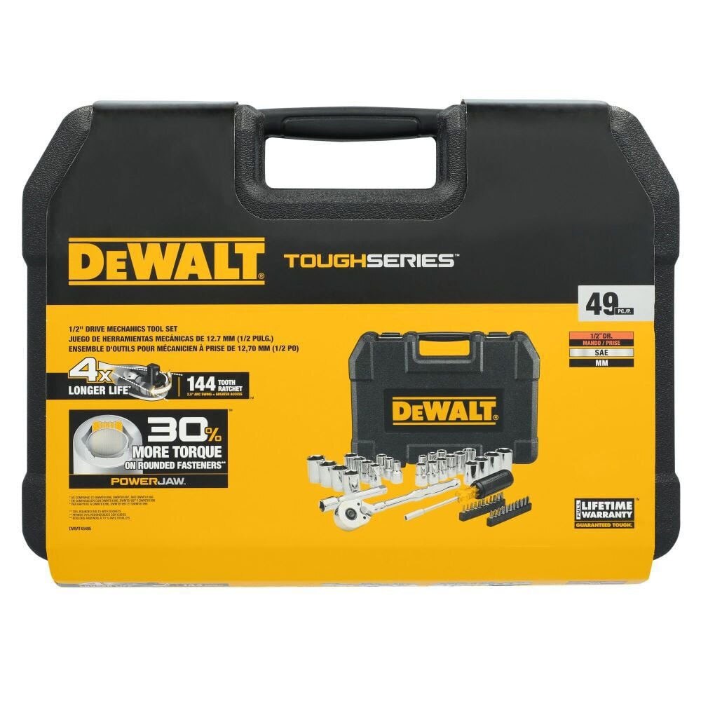 DeWalt DWMT45405 TOUGHSERIES 49-Piece 1/2 in. Drive Mechanics Tool Set