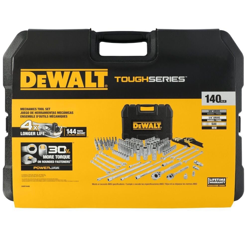 DeWalt DWMT45408 TOUGHSERIES 140-Piece 1/4 in. and 3/8 in. Mechanics Tool Set