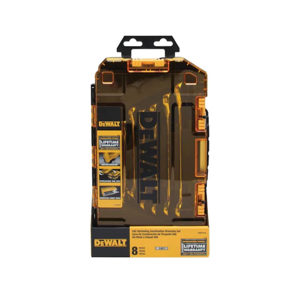 DeWalt DWMT74733 8pc Ratcheting Combo Wrench Set 5/16-3/4" Tough Box