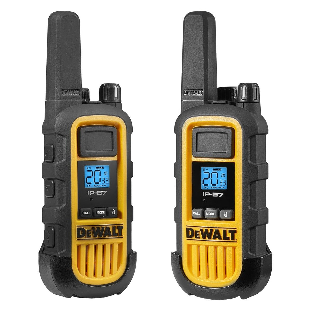 DeWalt DXFRS800-BCH6 2 Watt Heavy Duty Waterproof Shock Resistant Long Range Rechargeable Two-Way Radios with VOX (6 Pack with Gang Charger)