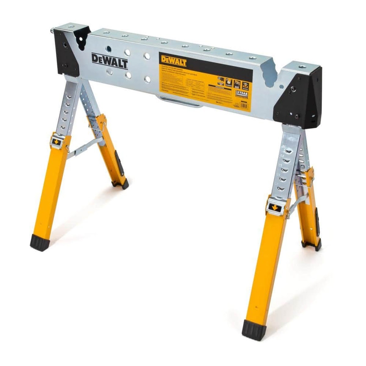DeWalt DXMF3603WSH Adjustable Height Portable Steel Welding Sawhorse with Grounding Stud and V-Notches