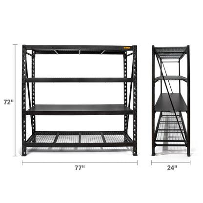 DeWalt 41660 DXST10000BLK 6-Foot Tall, Black Frame 4 Shelf Industrial Storage Rack
