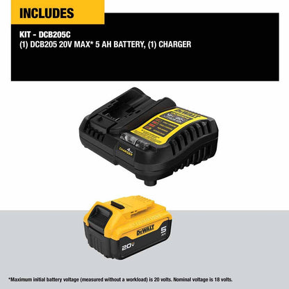 DeWalt DCB205C 20V Max 5Ah Battery Starter Kit