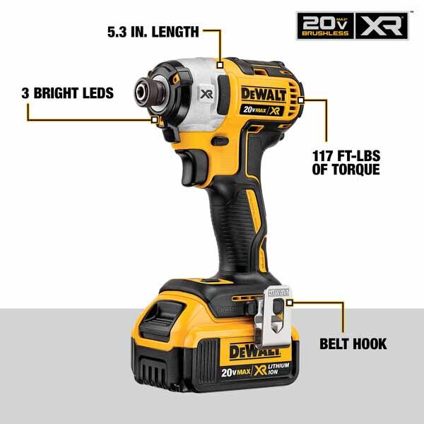 DeWalt DCK299P2 20V Li-Ion Brushless Hammerdrill / Impact Kit 5.0Ah, Case
