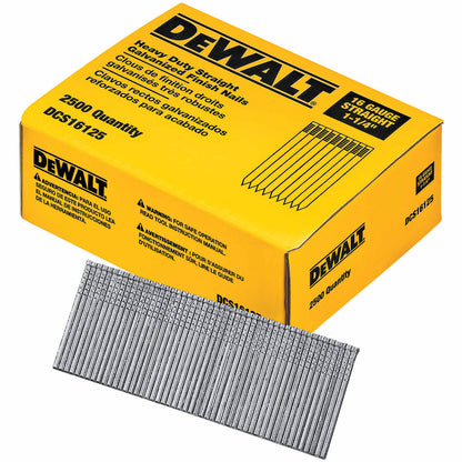 DeWalt DCS16125 1-1/4" 16 Gauge Heavy-Duty Straight Finish Nails