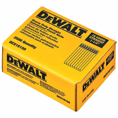 DeWalt DCS16150 1-1/2" 16 Gauge Heavy-Duty Straight Finish Nails