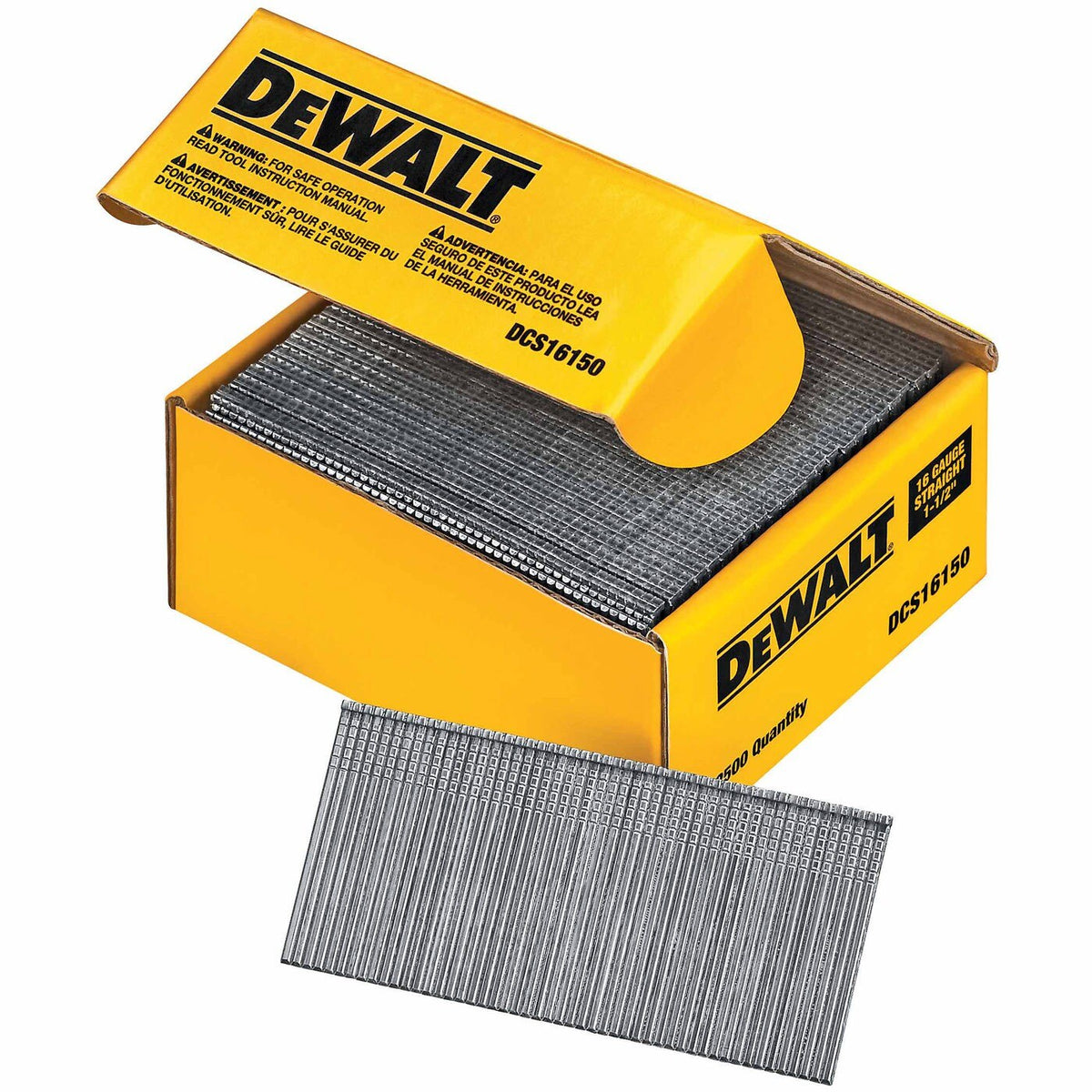 DeWalt DCS16150 1-1/2" 16 Gauge Heavy-Duty Straight Finish Nails
