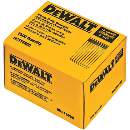 DeWalt DCS16250 2-1/2" 16 Gauge Heavy-Duty Straight Finish Nails