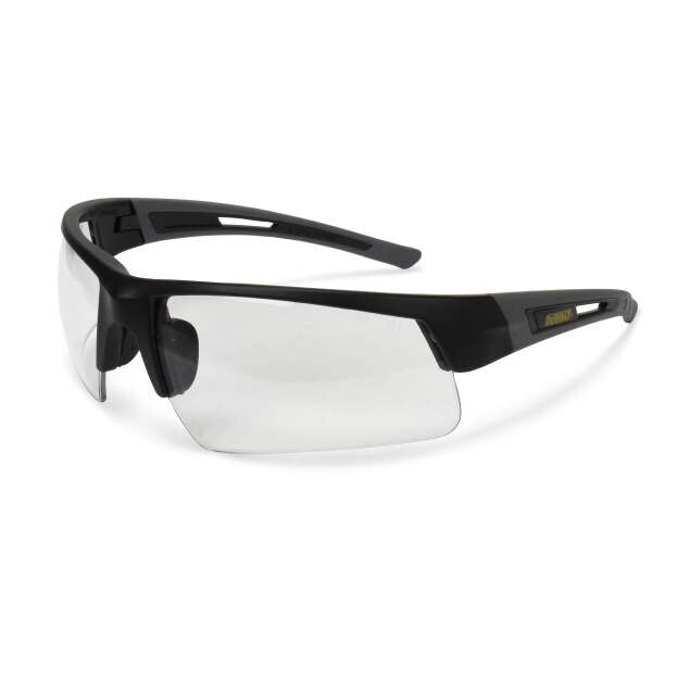 Dewalt DPG100-1D Crosscut Safety Glasses, Black Frame, Clear Lens