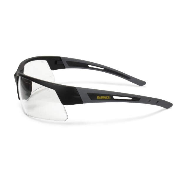 Dewalt DPG100-1D Crosscut Safety Glasses, Black Frame, Clear Lens