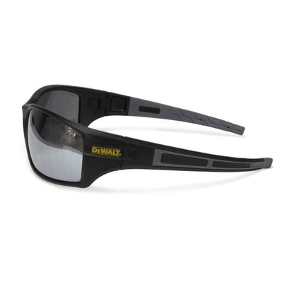 Dewalt DPG101-6D Auger Safety Glasses, Black Frame, Silver Mirror Lens
