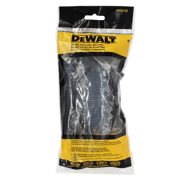 Dewalt DPG102-2D Recip Safety Glasses, Smoke Frame, Smoke Lens