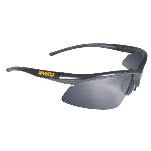 Dewalt DPG51-6D Radius Safety Glasses, Black Frame, Silver Mirror Lens