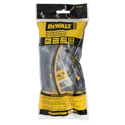 Dewalt DPG55-1D DC Safety Glasses, Black Frame, Clear Lens