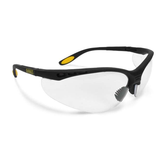Dewalt DPG58-1D Reinforcer Safety Glasses, Black Frame, Clear Lens