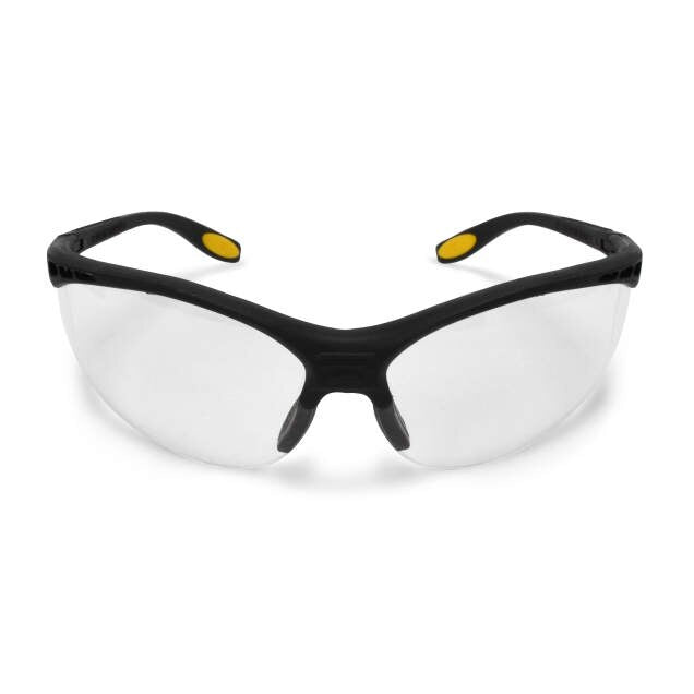 Dewalt DPG58-1D Reinforcer Safety Glasses, Black Frame, Clear Lens
