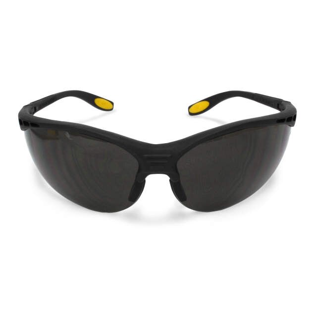 Dewalt DPG58-2D Reinforcer Safety Glasses, Black Frame, Smoke Lens
