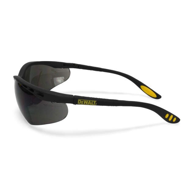 Dewalt DPG58-2D Reinforcer Safety Glasses, Black Frame, Smoke Lens