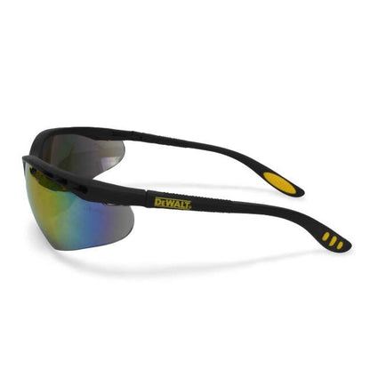 Dewalt DPG58-6D Reinforcer Safety Glasses, Black Frame, Fire Mirror Lens