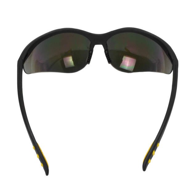 Dewalt DPG58-6D Reinforcer Safety Glasses, Black Frame, Fire Mirror Lens
