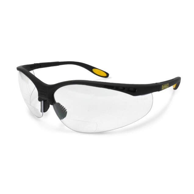 Dewalt DPG59-130D Reinforcer RX Glasses, Black Frame, Clear Lens, 3.0 Diopter