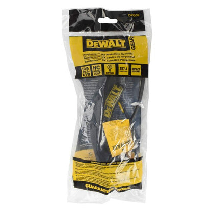 Dewalt DPG59-130D Reinforcer RX Glasses, Black Frame, Clear Lens, 3.0 Diopter
