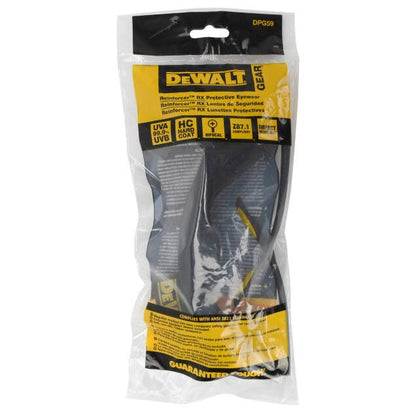Dewalt DPG59-225D Reinforcer RX Glasses, Black Frame, Smoke Lens, 2.5 Diopter