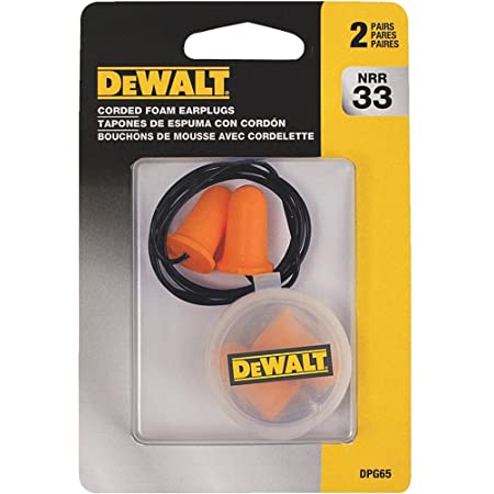 Dewalt DPG65TC2 Disposable Foam Earplugs, Bell, Corded, Orange, 5/Pack