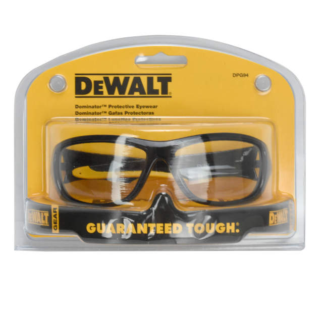 Dewalt DPG94-1D DPG94 Dominator Safety Glass - Black/Yellow Frame - Clear Lens