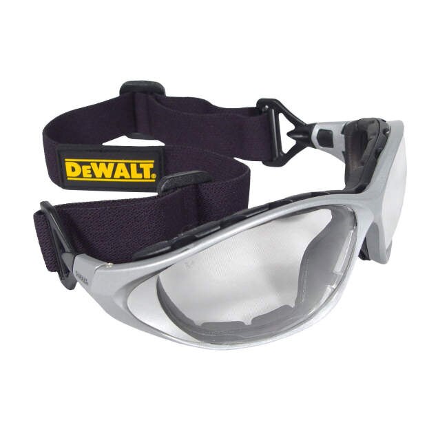 Dewalt DPG95-11D Framework Safety Glasses, Silver Frame, Clear Anti-Fog Lens