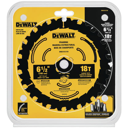 DeWalt DWA161218 6-1/2" 18T Small Diameter Circular Saw Blade Blister